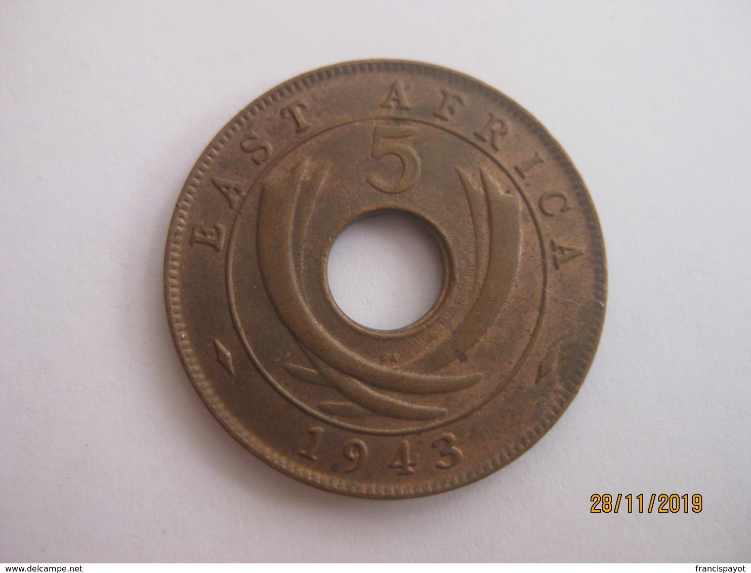 British East Africa: 5 Cents 1943 - British Colony