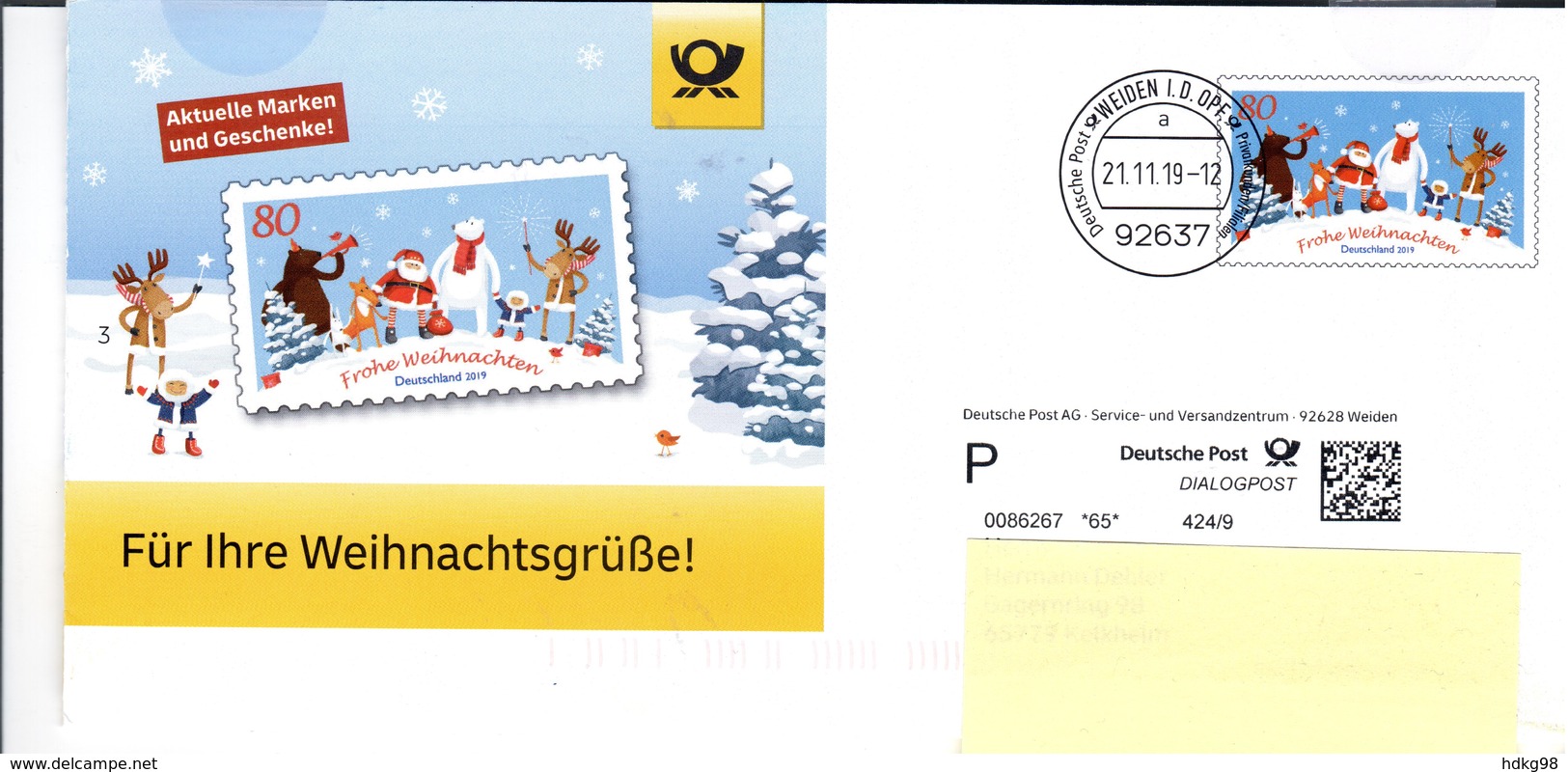 D+ Deutschland 2019 Mi 3504 Weihnachten BA - Briefe U. Dokumente