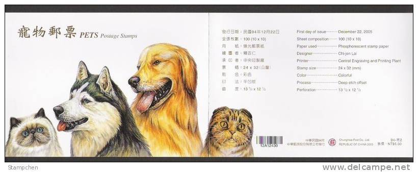 Folder Taiwan 2005 Pet Stamps (I) Dog Cat Fauna - Unused Stamps