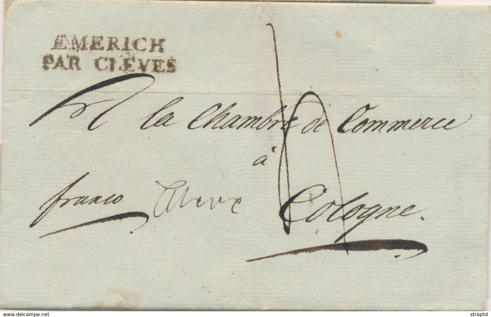 LSC MARQUES D'ENTREE (N° Noël) - LSC - Noël N°88 - Emmerich Par Cleves - Noir - Lettre à Cologne - 1801-1848: Précurseurs XIX