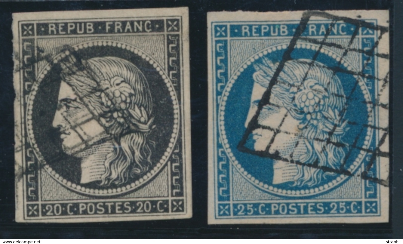 O EMISSION CERES 1849 - O - N°3 Et 4 - Obl. Grilles - Belles Marges - TB - 1849-1850 Ceres