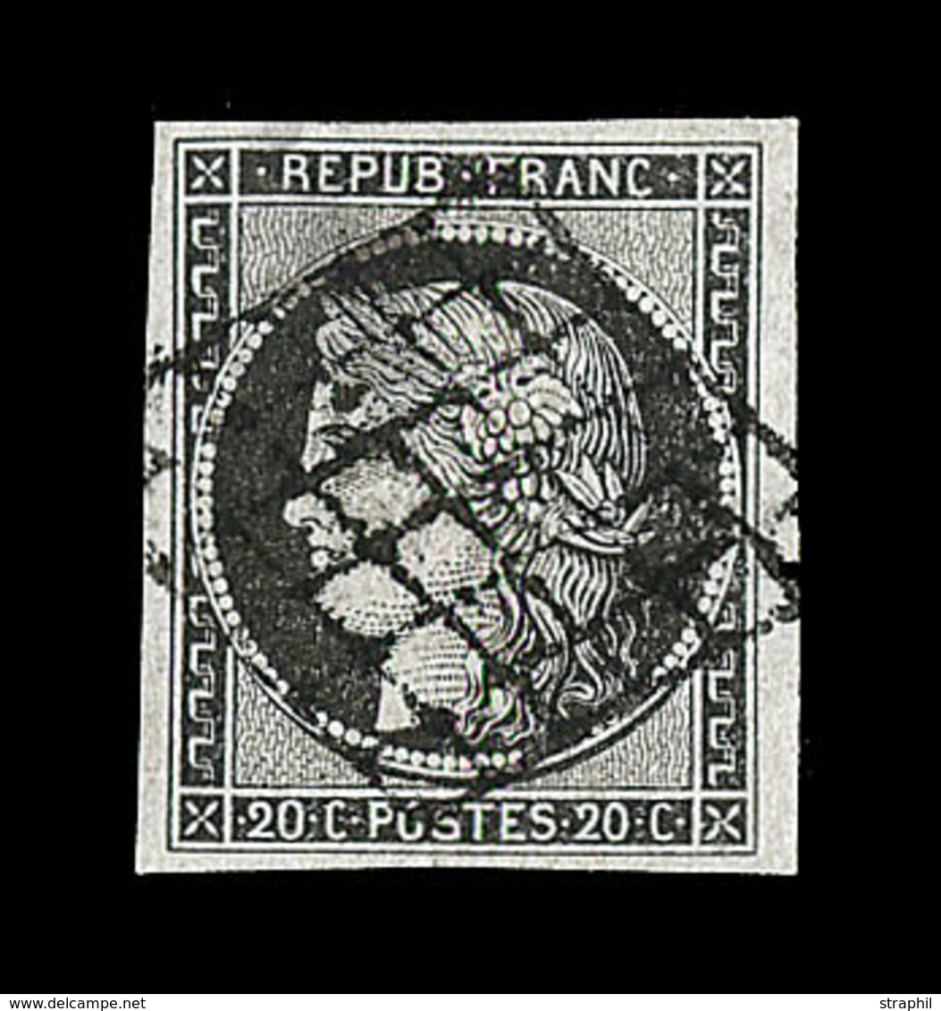 O EMISSION CERES 1849 - O - N°3c - 20c Gris Noir - TB - 1849-1850 Ceres