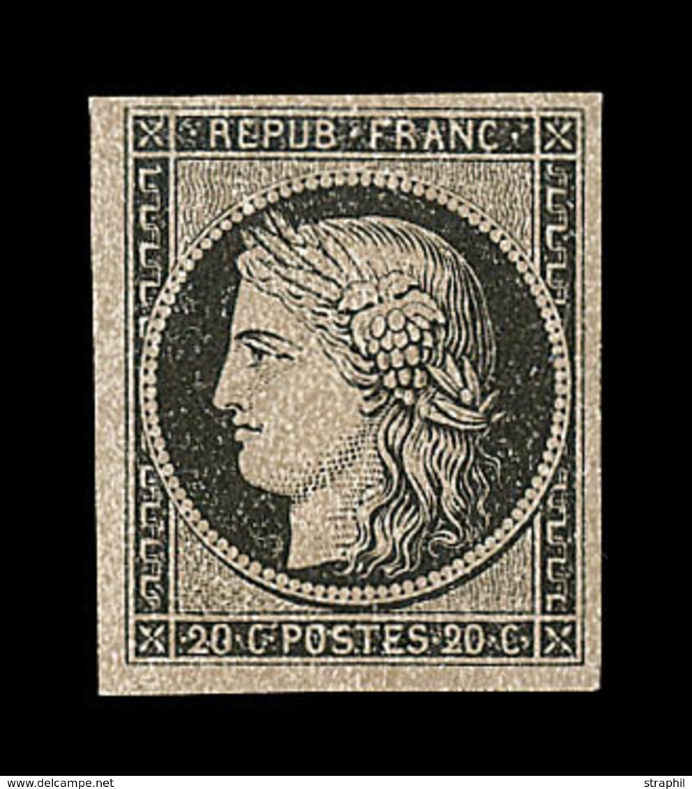 ** EMISSION CERES 1849 - ** - N°3f - 20c - Noir - Réimpression - TB - 1849-1850 Ceres