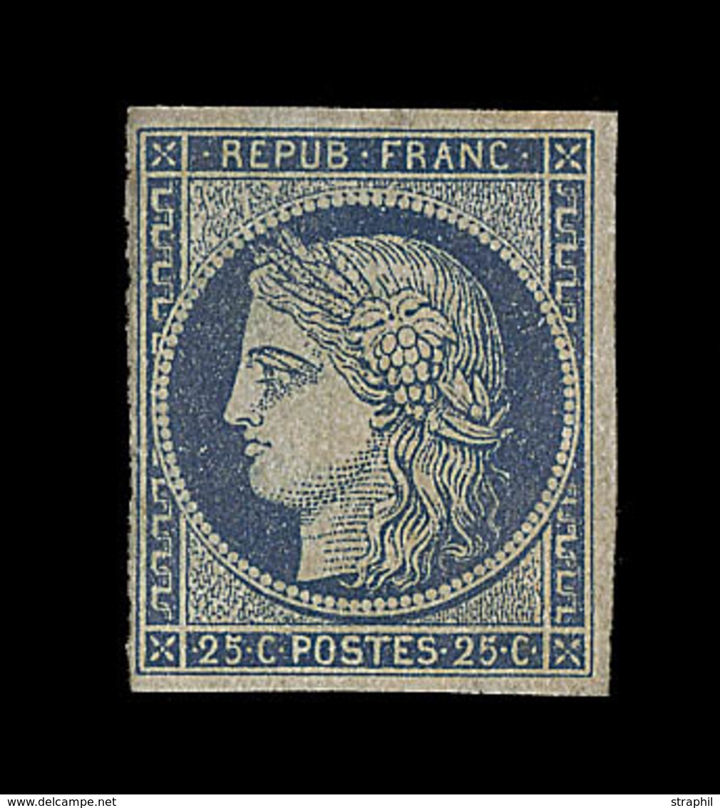 * EMISSION CERES 1849 - * - N°4a - 25c Bleu Foncé - Gomme Partielle - Signé Calves - TB - 1849-1850 Cérès