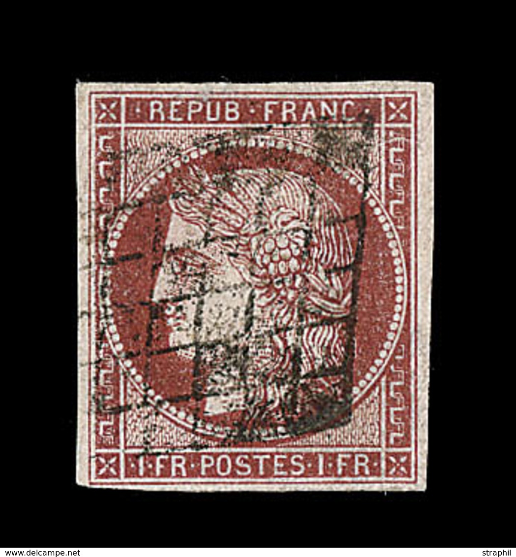 O EMISSION CERES 1849 - O - N°6B - 1F Carmin Brun - Signé Pasquet/Calves - TB - 1849-1850 Ceres