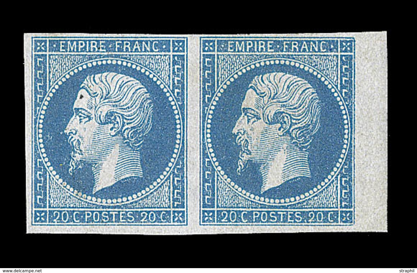 * NAPOLEON NON DENTELE - * - N°14A - Paire - BDF - Signé Behr - TB - 1853-1860 Napoléon III