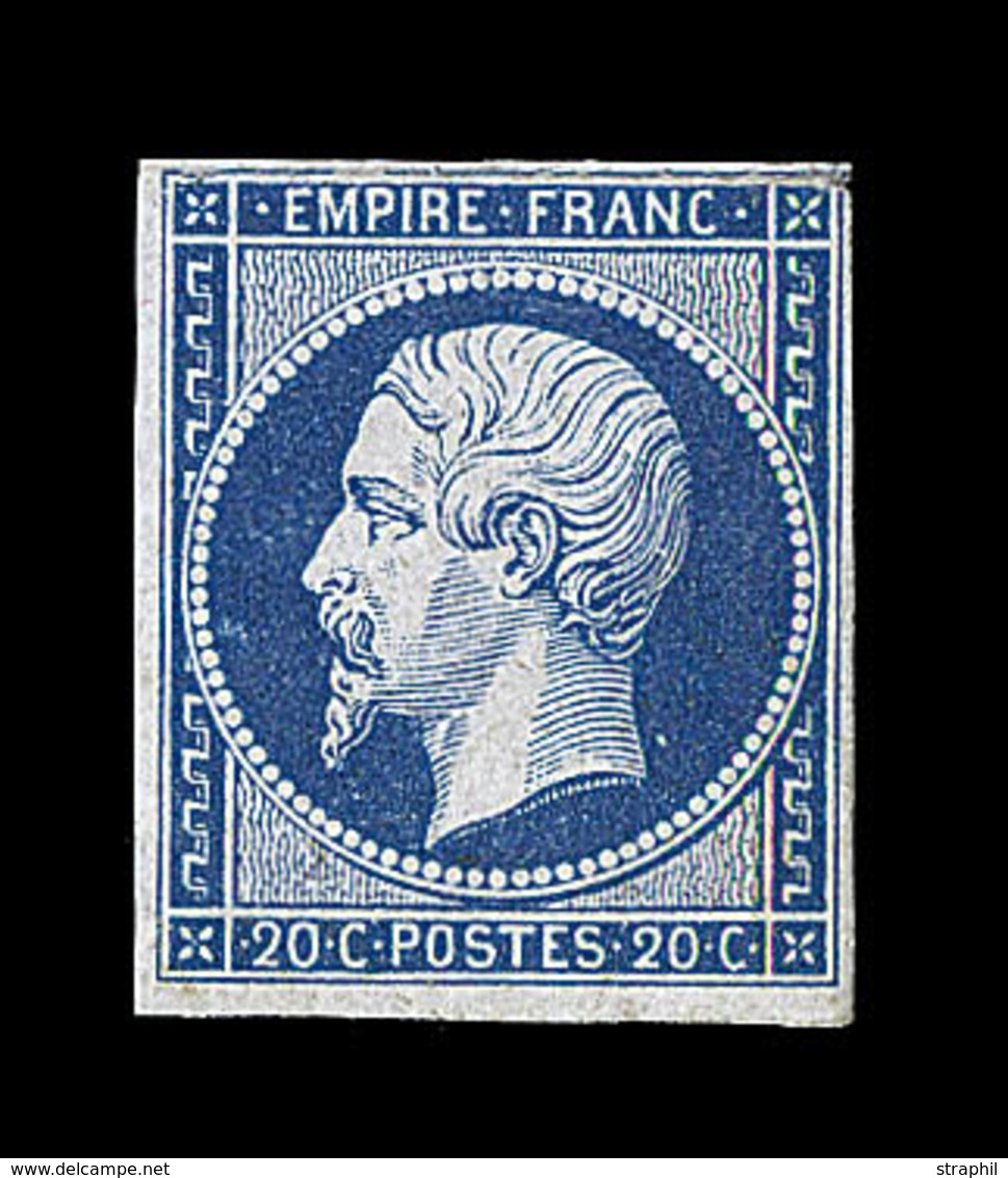 ** NAPOLEON NON DENTELE - ** - N°14Aa - 20c Bleu Foncé - Signé Calves - TB - 1853-1860 Napoleon III