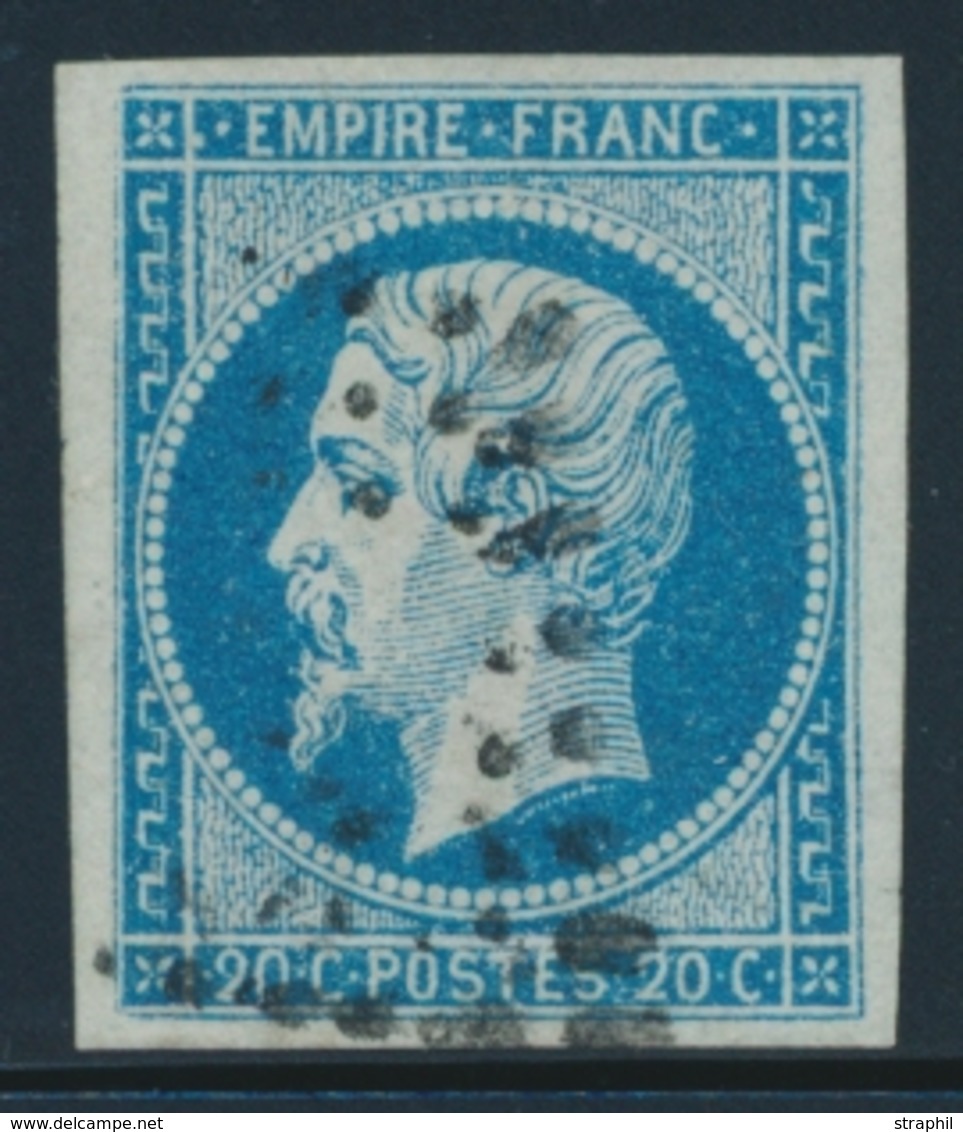 O NAPOLEON NON DENTELE - O - N°14Ad - Bleu S/vert - TB - 1853-1860 Napoléon III