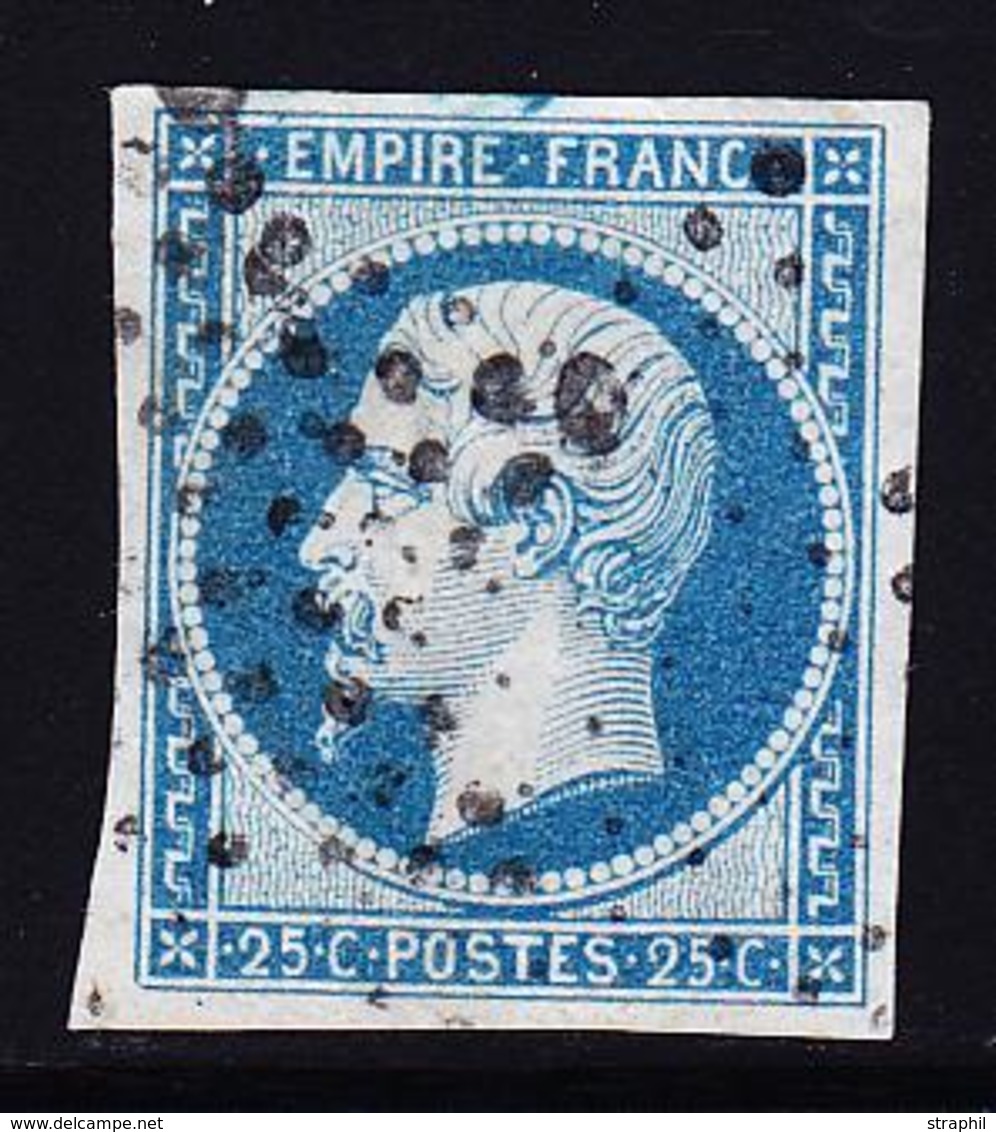 O NAPOLEON NON DENTELE - O - N°15 - 25c Bleu - Obl. étoile - TB - 1853-1860 Napoleon III
