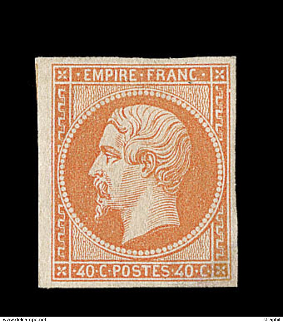 * NAPOLEON NON DENTELE - * - N°16 - 40c Orange- Signé Thiaude - TB - 1853-1860 Napoleon III