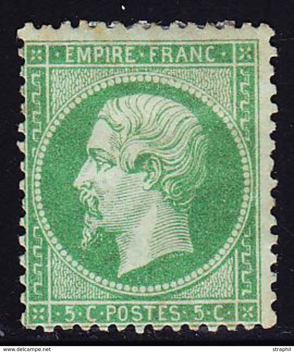 * NAPOLEON DENTELE - * - N°20 - 5c Vert - Tendance Foncé - Léger Pli - 1862 Napoleon III