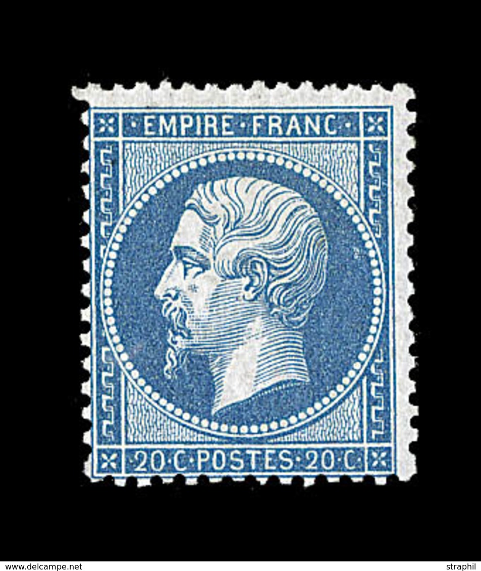 ** NAPOLEON DENTELE - ** - N°22 - 20c Bleu - Signé - TB - 1862 Napoléon III