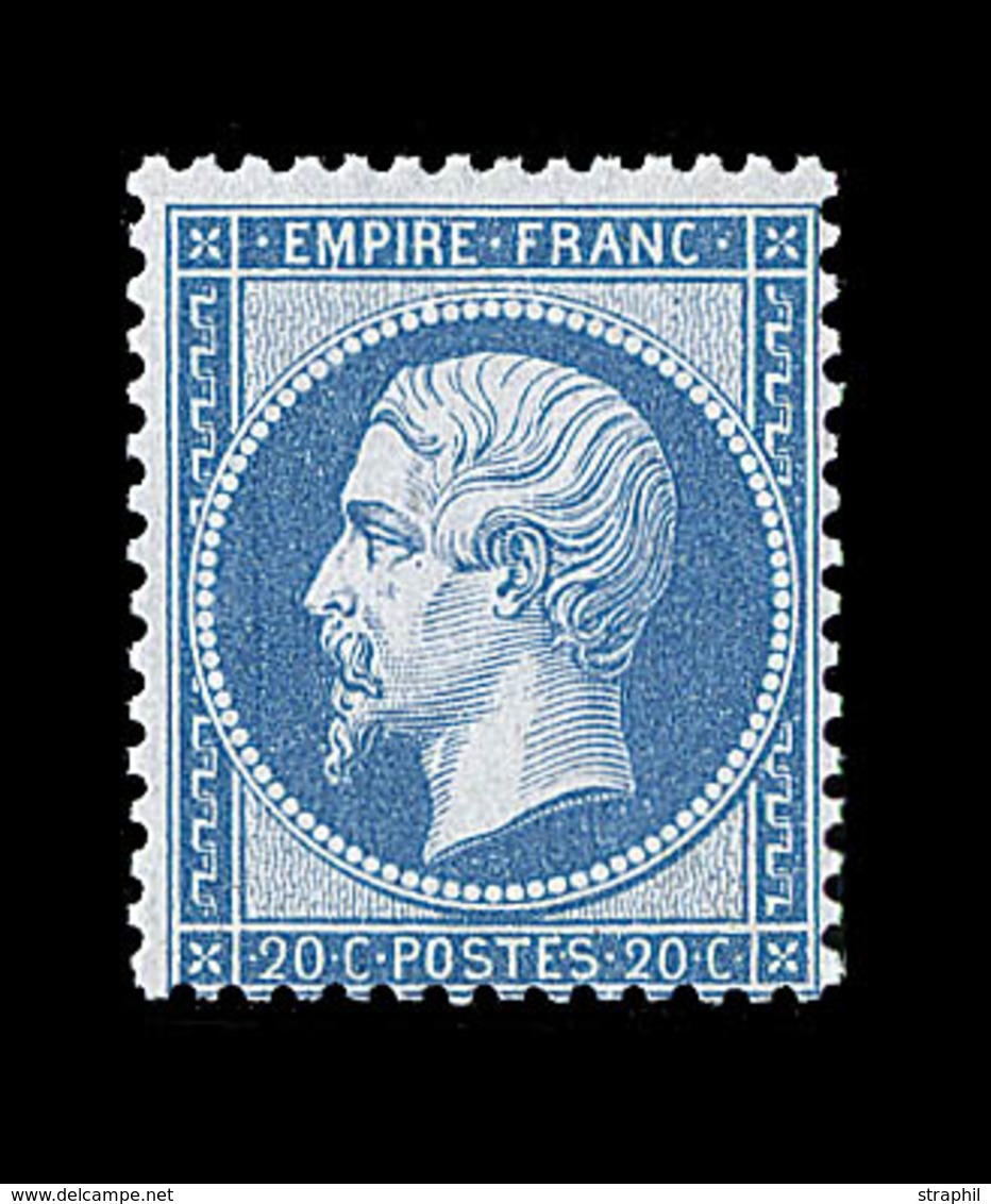 ** NAPOLEON DENTELE - ** - N°22 - 20c Bleu - Signé A. Brun - TB - 1862 Napoleon III