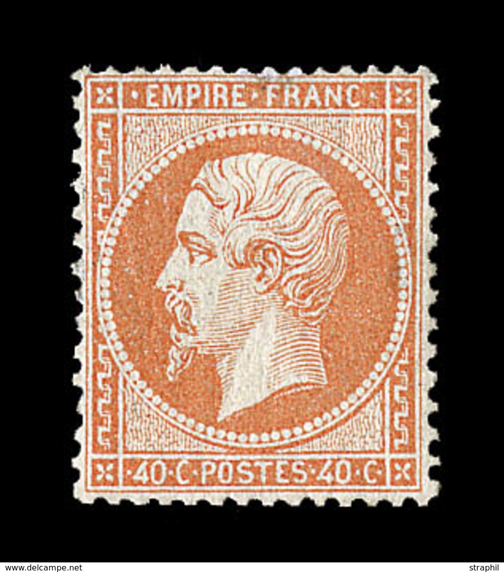 (**) NAPOLEON DENTELE - (**) - N°23 - 40c Orange - Signé A.Brun- TB - 1862 Napoléon III