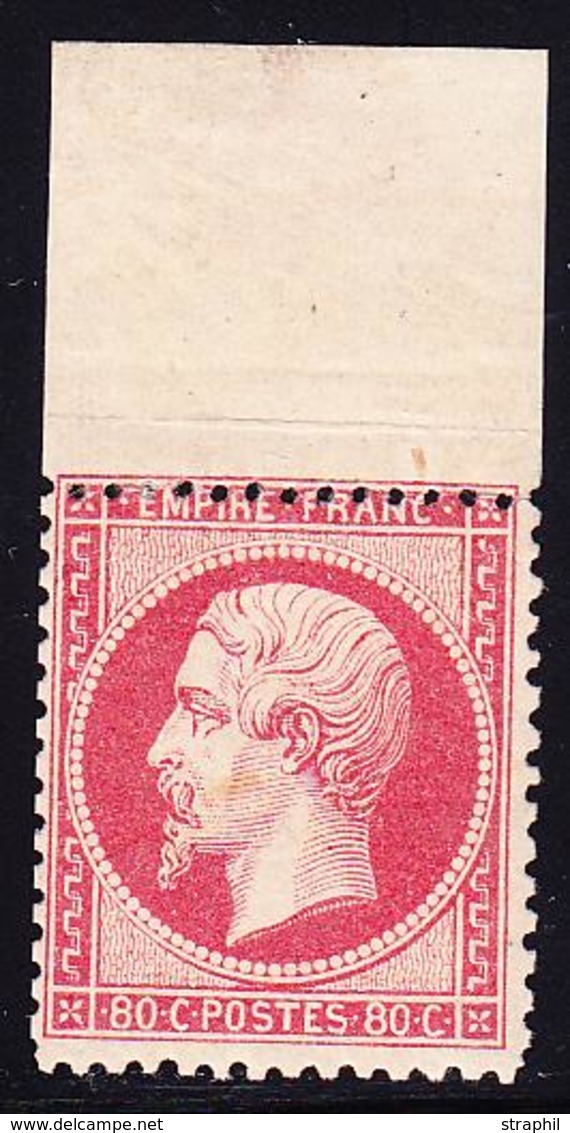 * NAPOLEON DENTELE - * - N°24 - 80c Rose - BdF - Signé Calves - TB - 1862 Napoléon III