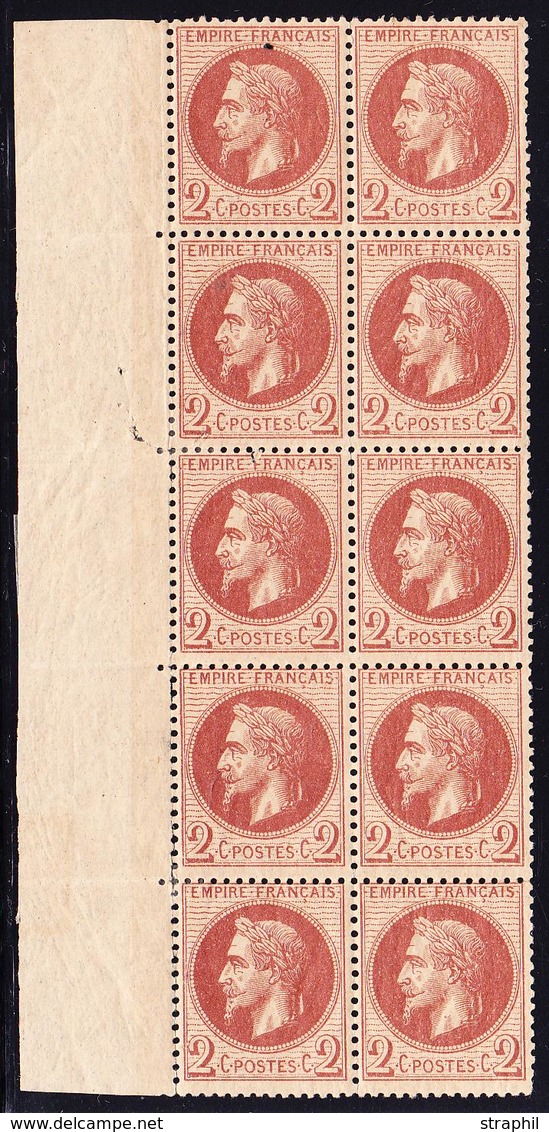 **/* NAPOLEON LAURE - **/* - N°26A - Bloc De 10 - BDF - Maj. ** - TB - 1863-1870 Napoleon III With Laurels