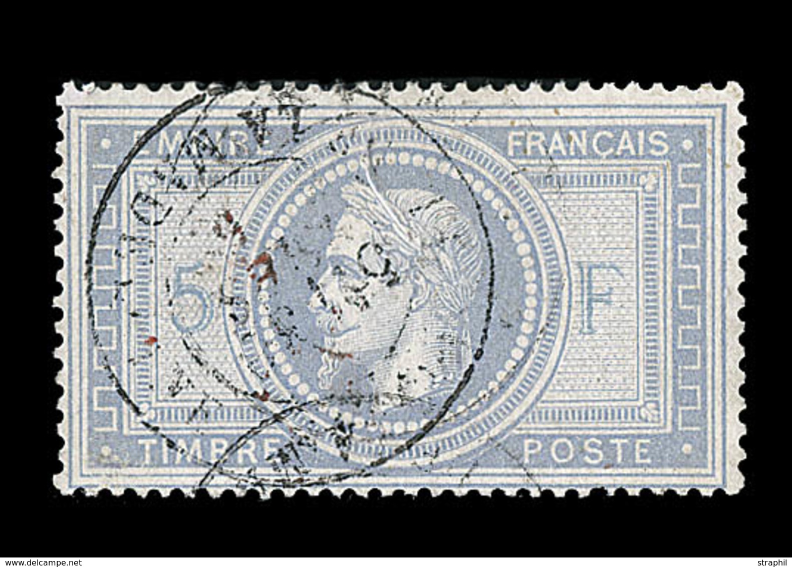 O NAPOLEON LAURE - O - N°33 - 5F Obl Càd - Signé Brun - TB - 1863-1870 Napoleon III With Laurels