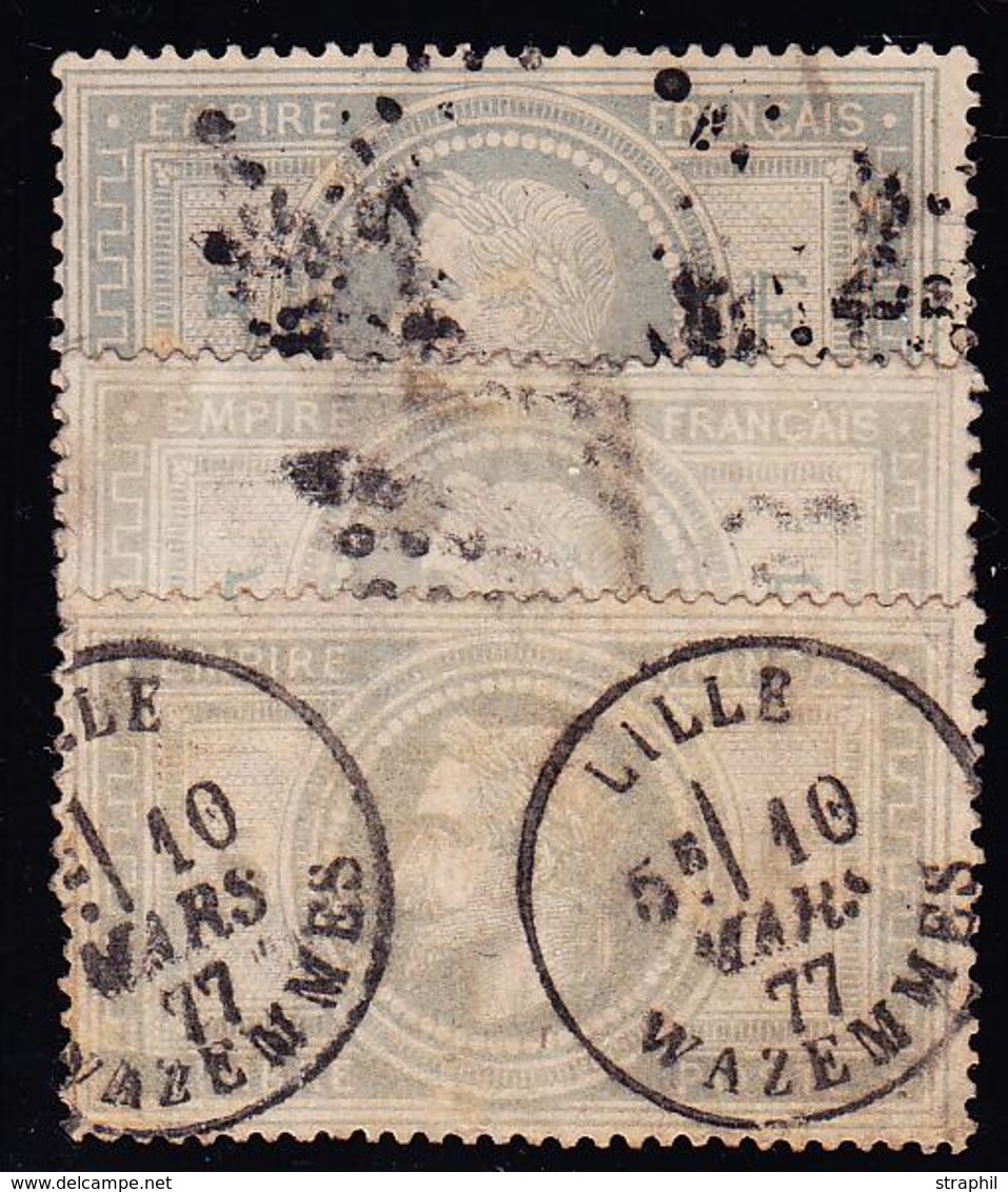 O NAPOLEON LAURE - O - N°33 - 3ex. - Defect. En Réparé - AB - 1863-1870 Napoléon III Lauré
