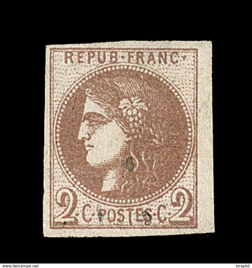 O EMISSION DE BORDEAUX  - O - N°40A  - 2c Chocolat - Clair - Asp. TB - 1870 Ausgabe Bordeaux