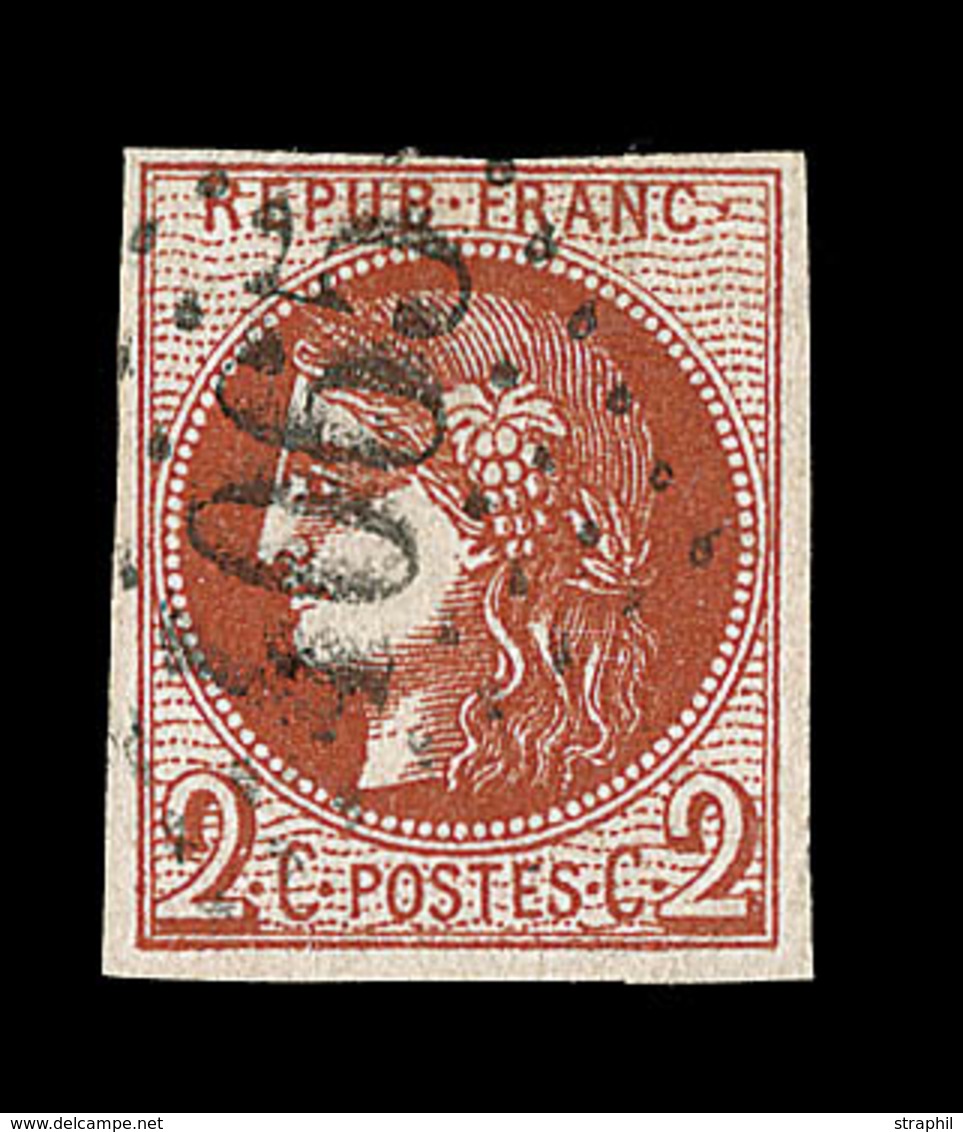 O EMISSION DE BORDEAUX  - O - N°40Ba - 2c Rouge Brique - Obl GC 4065 - TB - 1870 Ausgabe Bordeaux