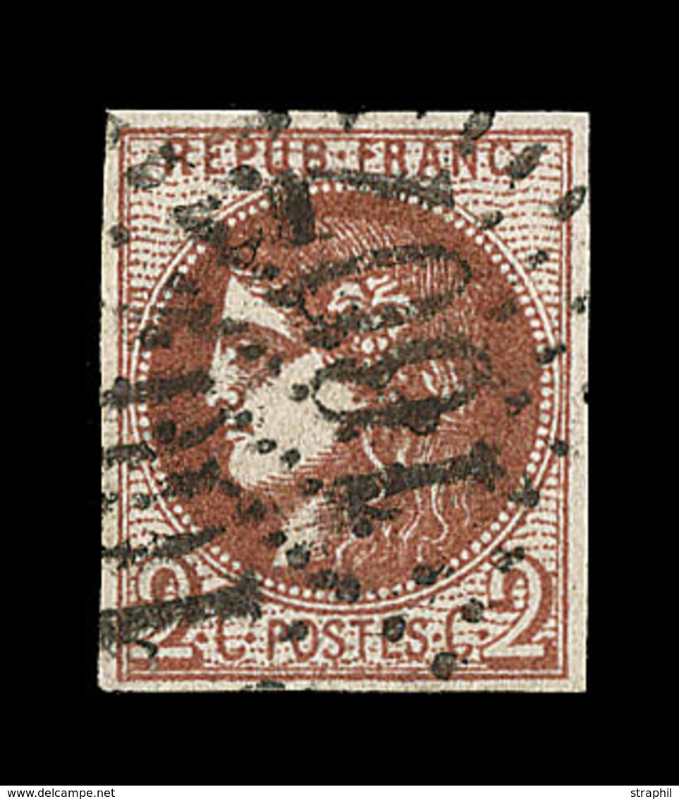 O EMISSION DE BORDEAUX  - O - N°40Bc - 2c Chocolat Foncé - Report 2 - Nuance Exceptionelle - TB - 1870 Bordeaux Printing