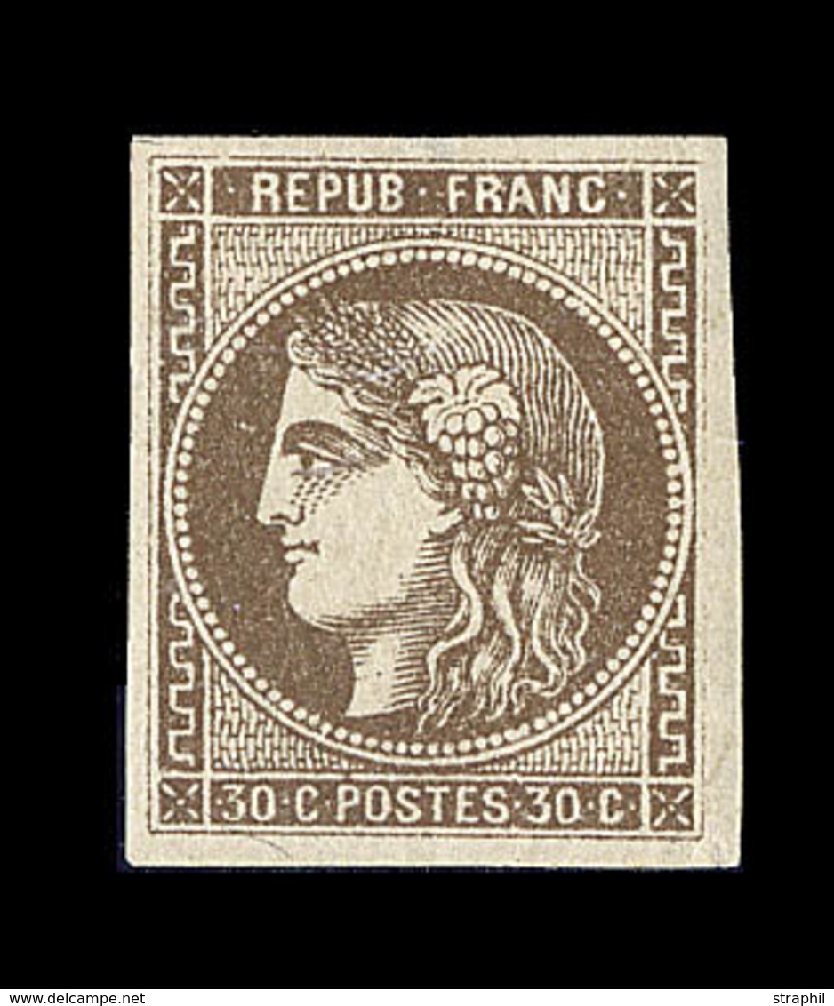 (**) EMISSION DE BORDEAUX  - (**) - N°47 - 30c Brun - TB/SUP - 1870 Bordeaux Printing