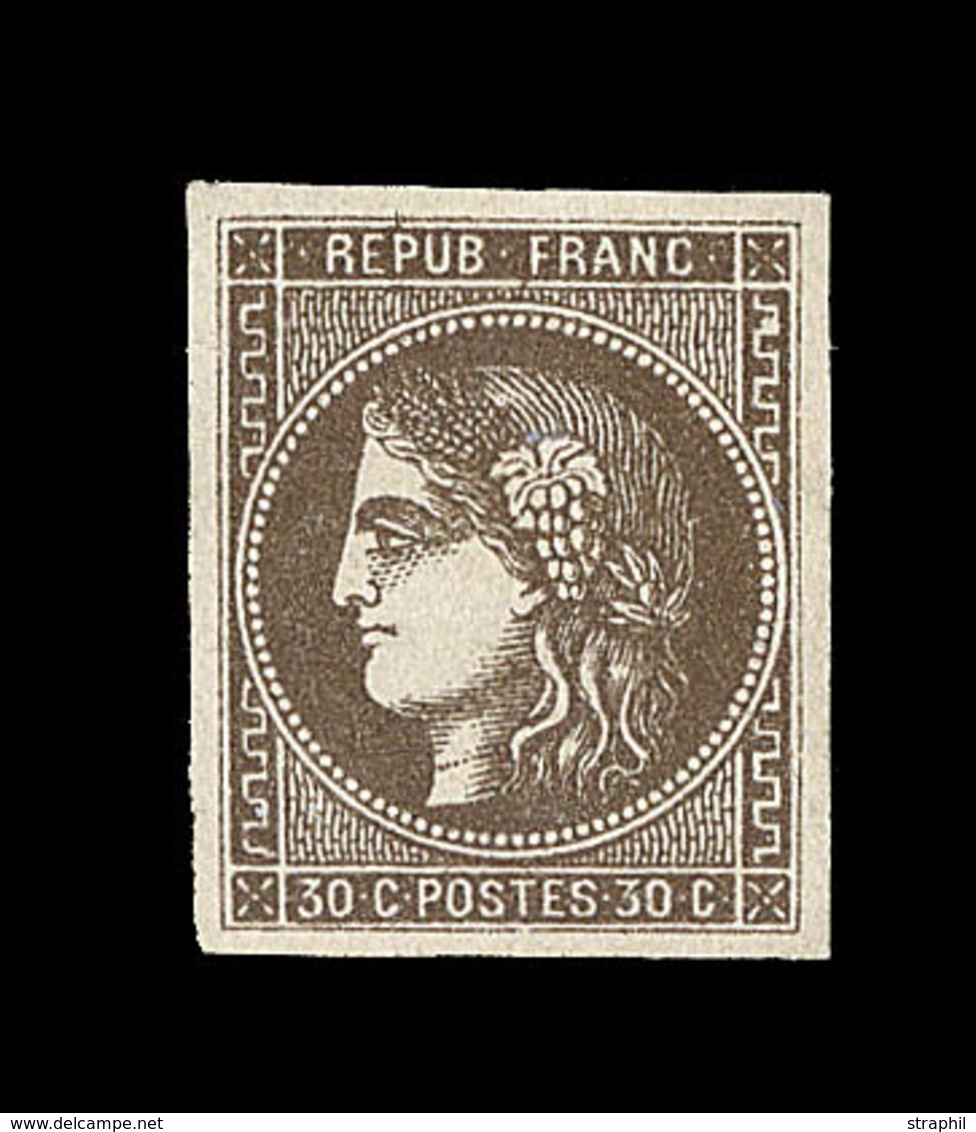 ** EMISSION DE BORDEAUX  - ** - N°47d - 30c Brun Foncé - Signé Cabany/Calves - TB - 1870 Bordeaux Printing