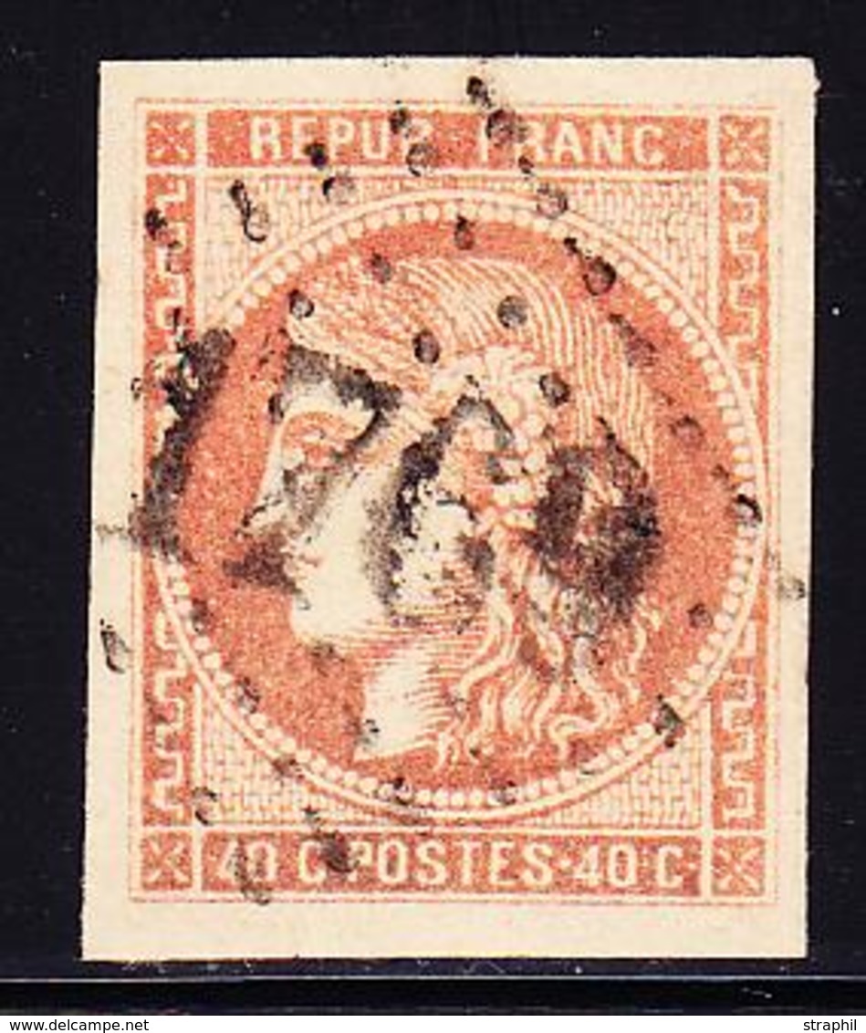 O EMISSION DE BORDEAUX  - O - N°48i - 40c Orange Clair - Obl. GC 1769 - TB/SUP - 1870 Bordeaux Printing
