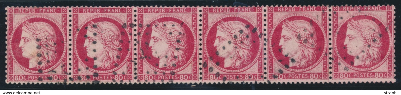 O CERES III ème REPUBLIQUE - O - N°57 - 80c Rose - Bde De 6 - TB - 1871-1875 Ceres