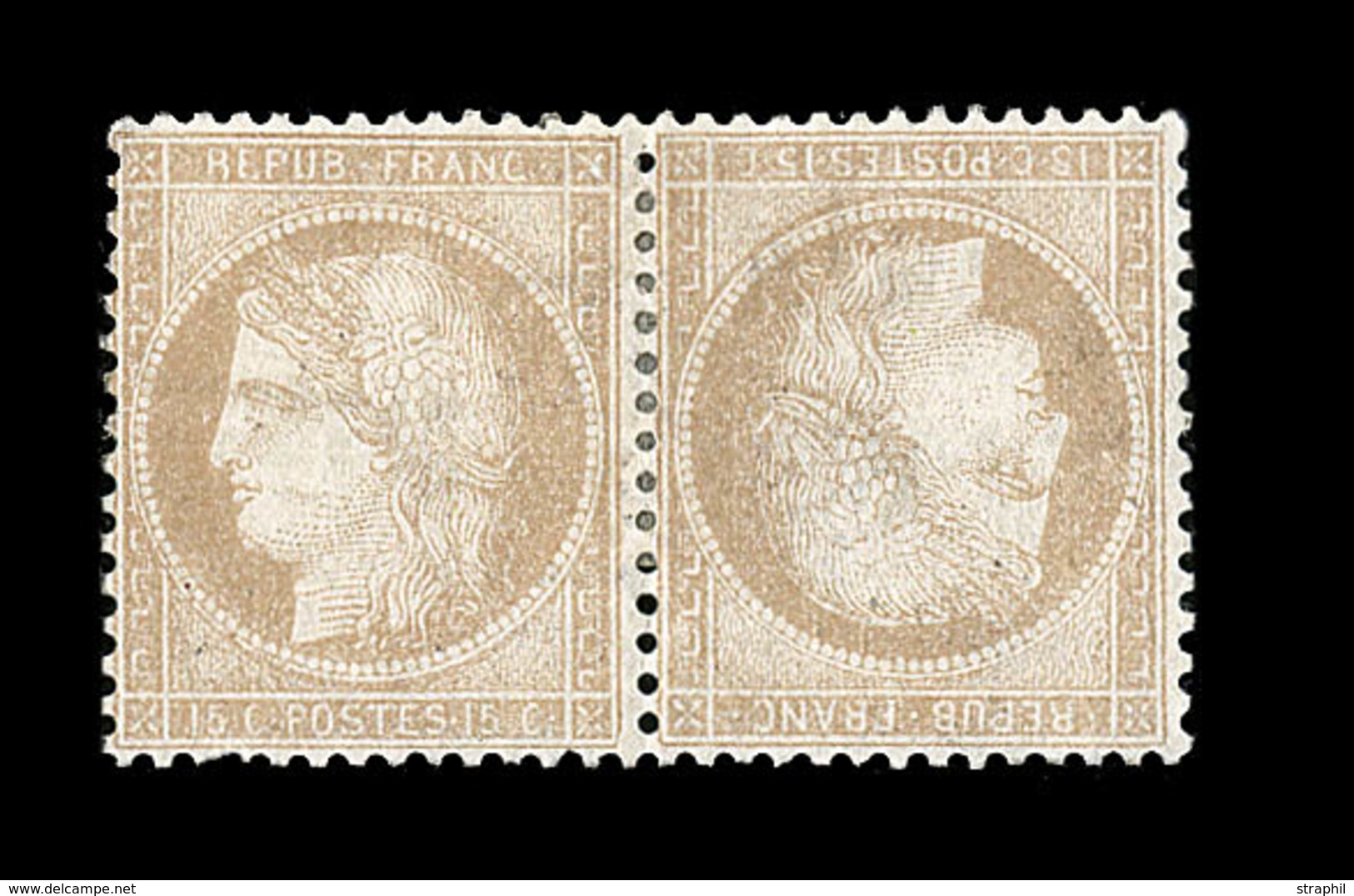 * CERES III ème REPUBLIQUE - * - N°59b - Tête-Bêche - Signé Calves - Belle Pièce - TB - 1871-1875 Cérès