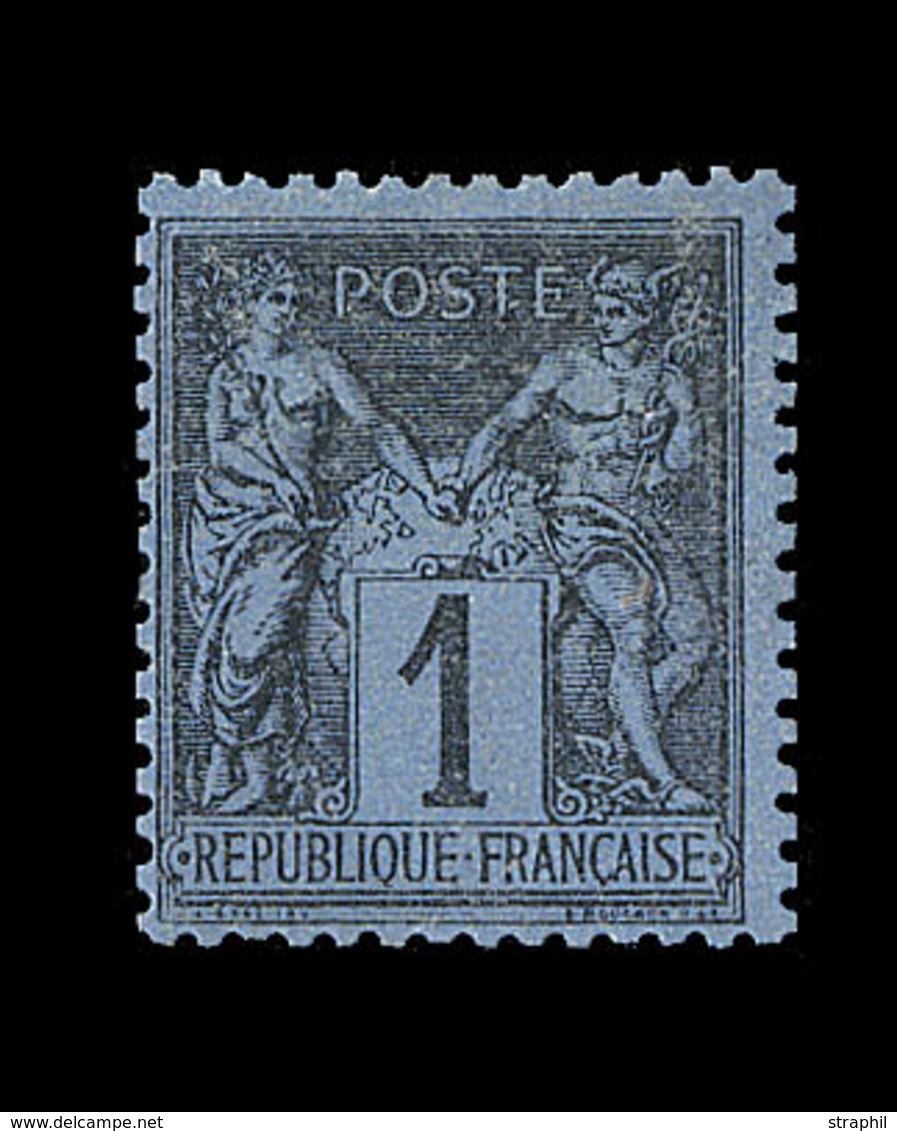 * TYPE SAGE - * - N°84 - 1c Noir S/Bleu De Prusse - Signé Calves - TB - 1876-1878 Sage (Type I)