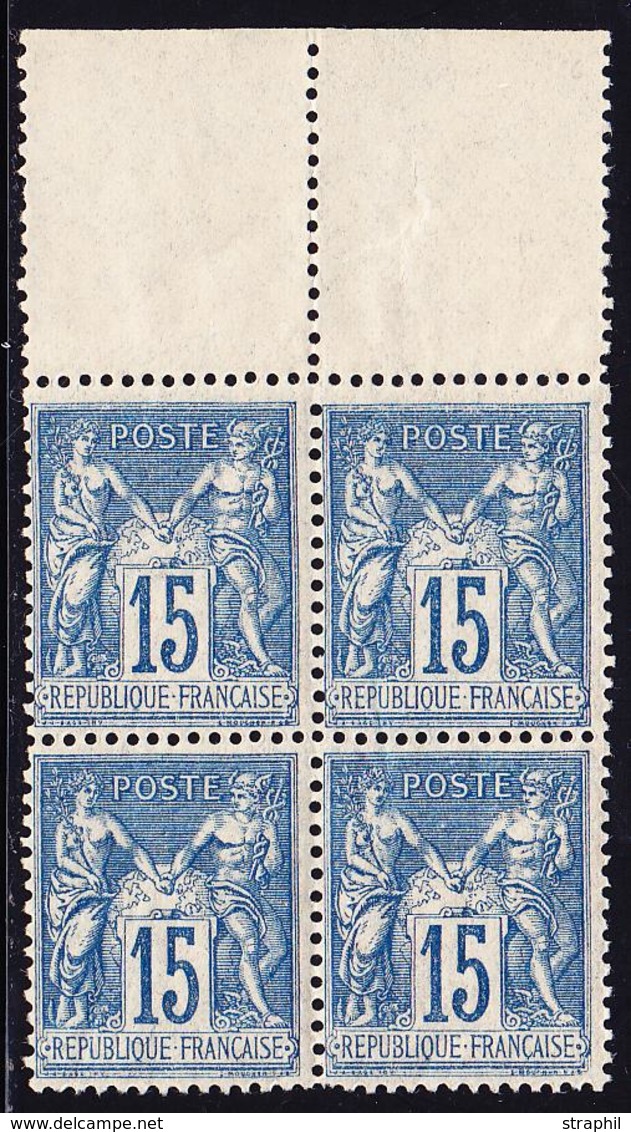 ** VARIETES SUR CLASSIQUES - ** - N°90 - Bloc De 4 - BDF - Impression Recto-verso - TB - Non Classés