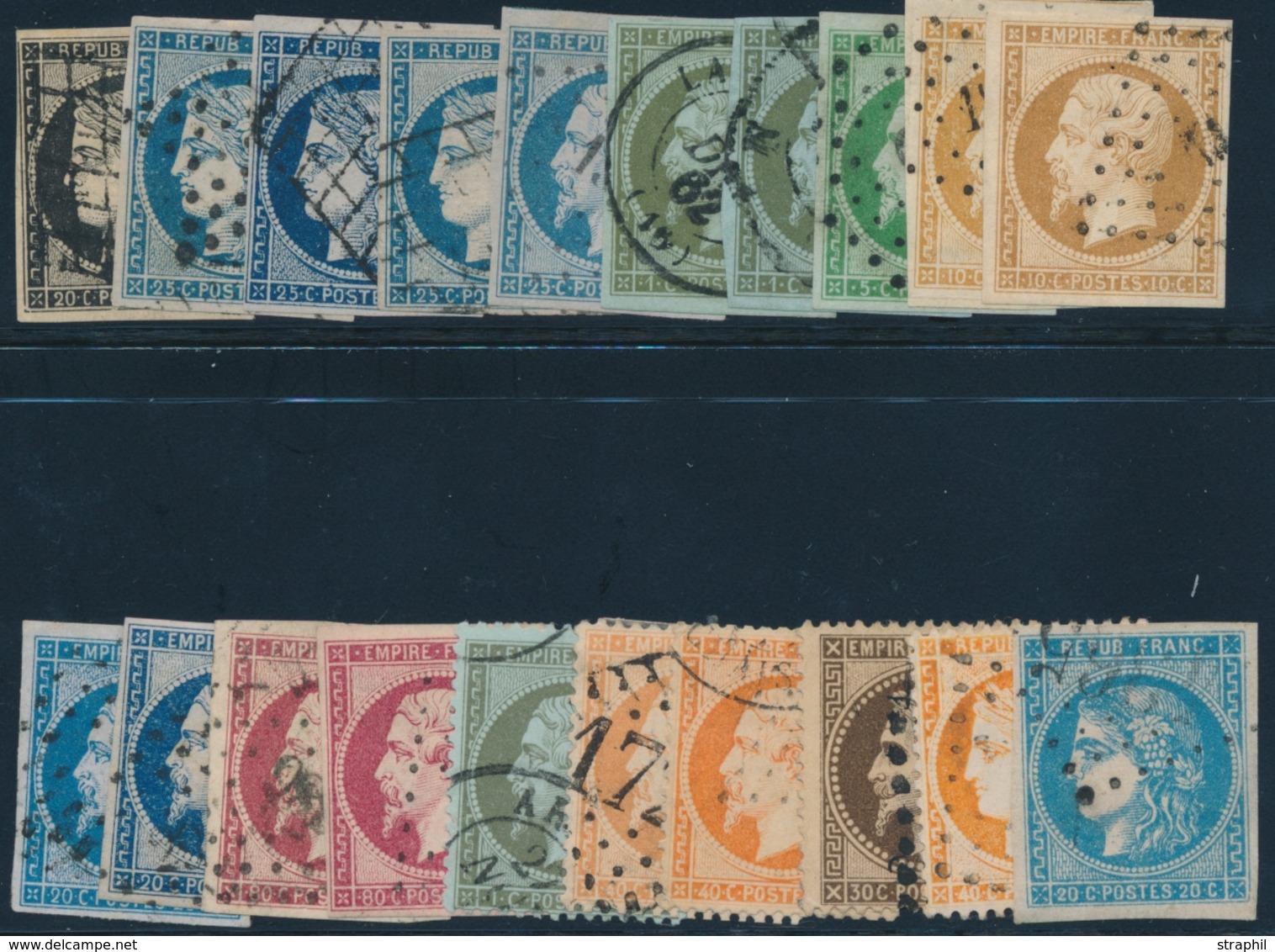 O LOTS-COLLECTIONS (Période Classique) - O - Entre N°3 & 46B - 20 Timbres Dt Dbles - TB - Other & Unclassified