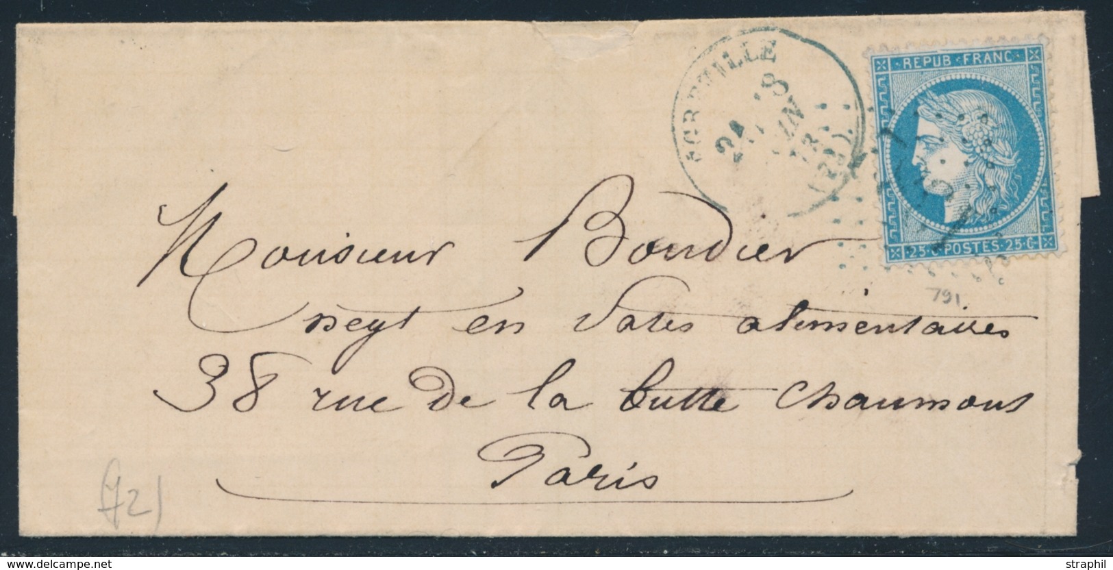 LAC Emission IIIème République Sur Lettre - LAC - N°60A - Obl. GC (B) 1382 - Càd (B) Egreville - 13/6/73 - TB - 1849-1876: Période Classique