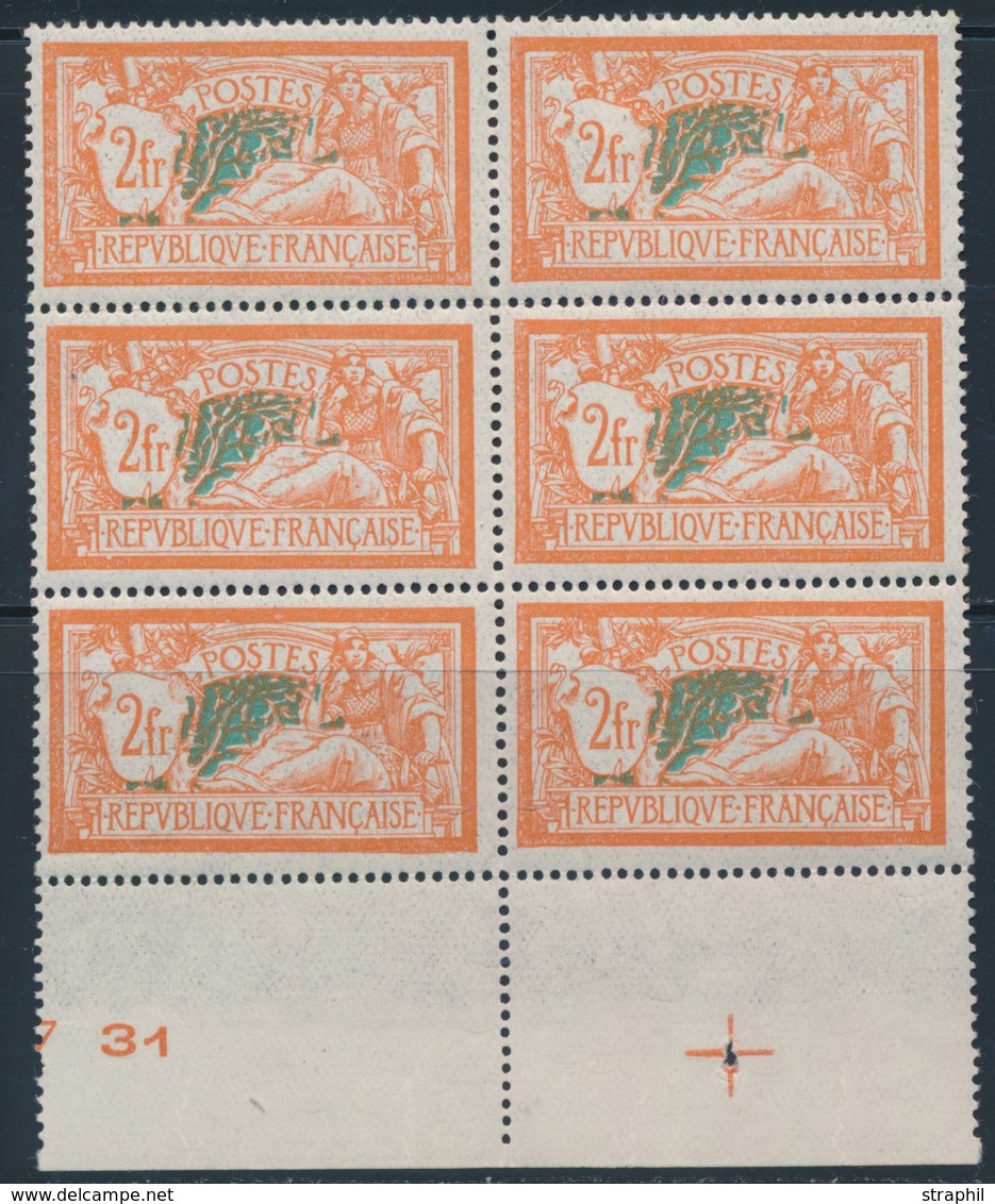 ** TYPE MERSON - ** - N°145 - Bloc De 6 - BdF + Croix De Repère - TB - 1900-27 Merson