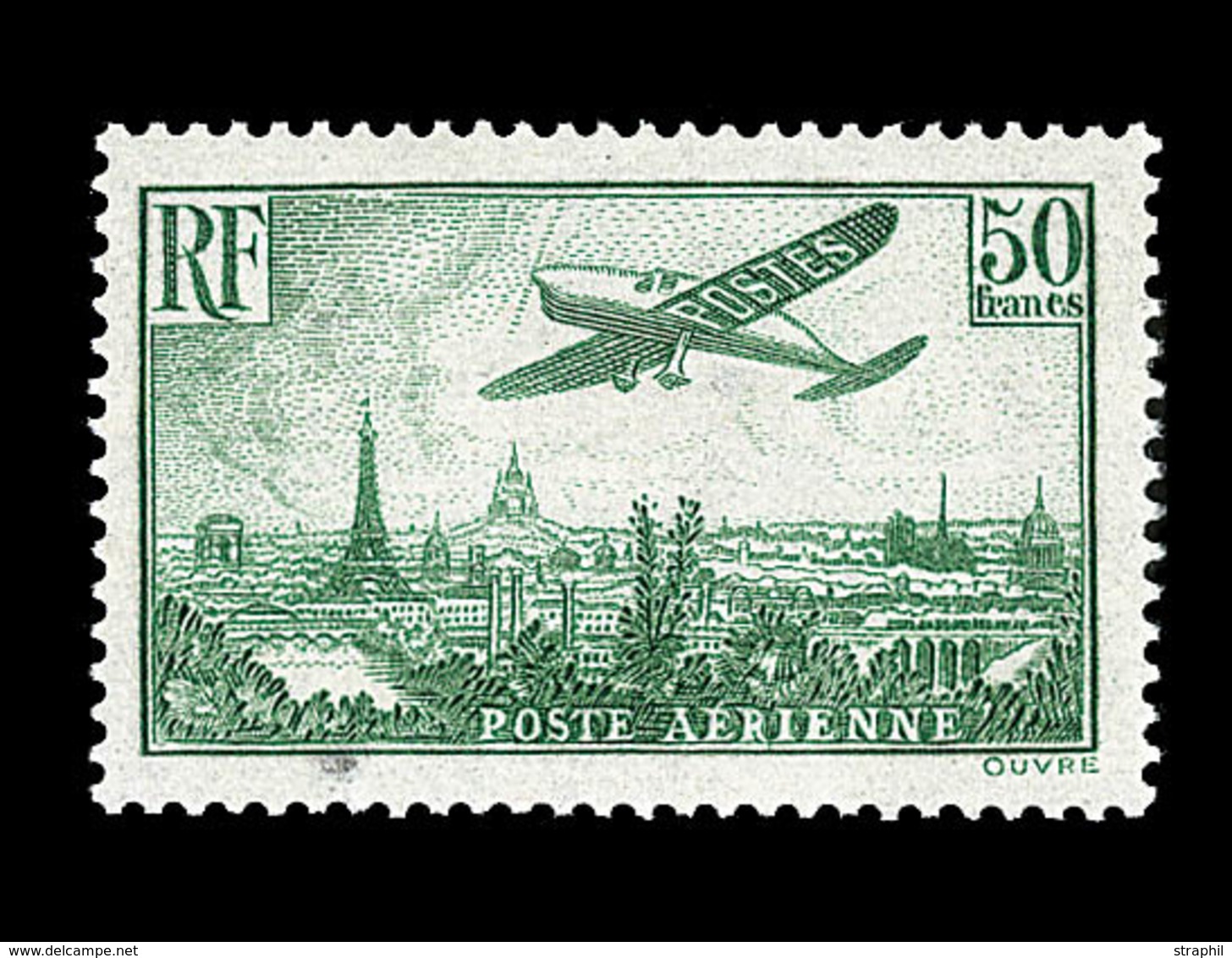 ** POSTE AERIENNE - ** - N°14 - 50F Vert - Léger Pt Clair - TB - 1927-1959 Neufs