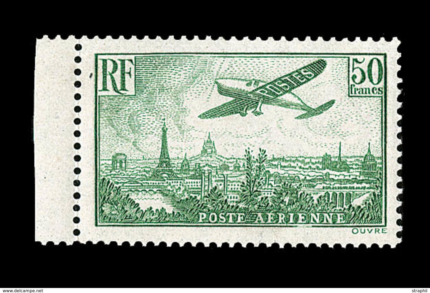 ** POSTE AERIENNE - ** - N°14a - 50F Vert - Petit BdF - TB - 1927-1959 Neufs