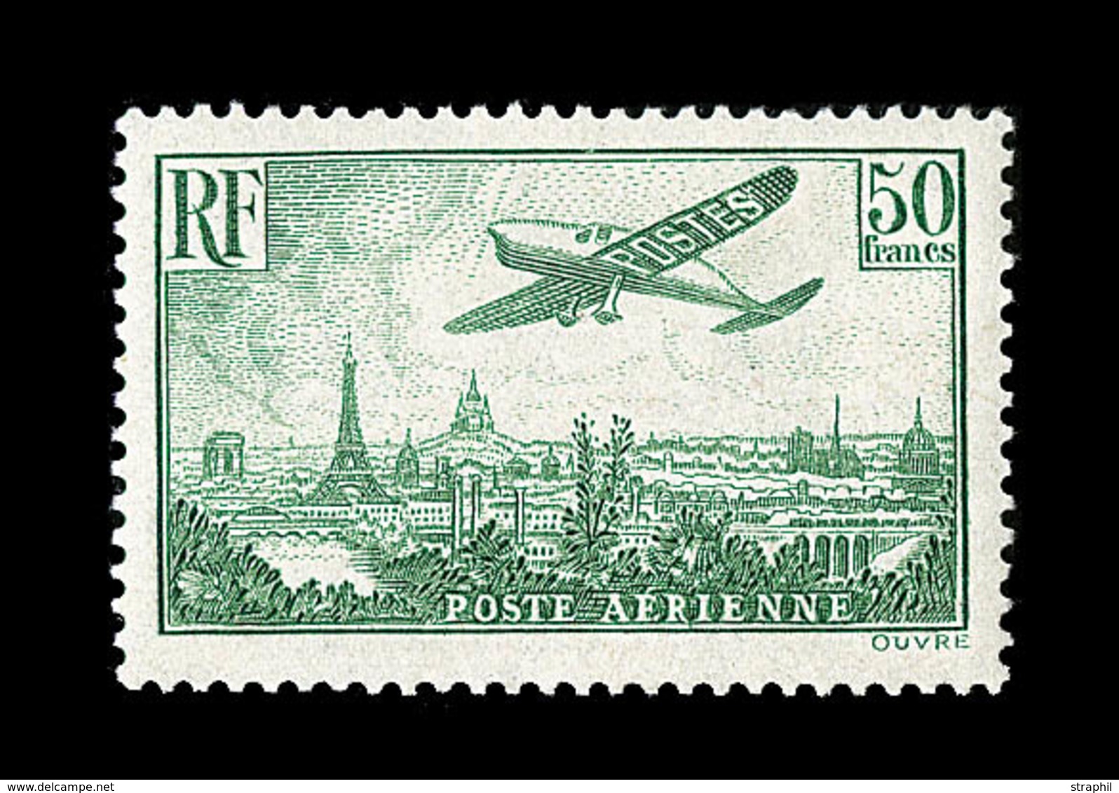 ** POSTE AERIENNE - ** - N°14a - Vert - Assez Bon Centrage - Signé - TB - 1927-1959 Mint/hinged