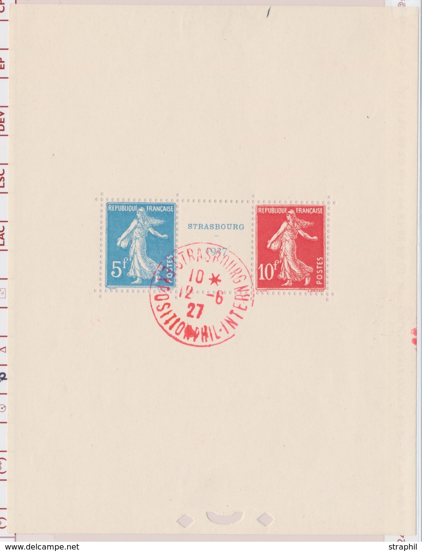 O BLOCS - FEUILLETS - O - N°2 - STRASBOURG 1927 - Obl. Rouge 12/6/27 - TB - Mint/Hinged