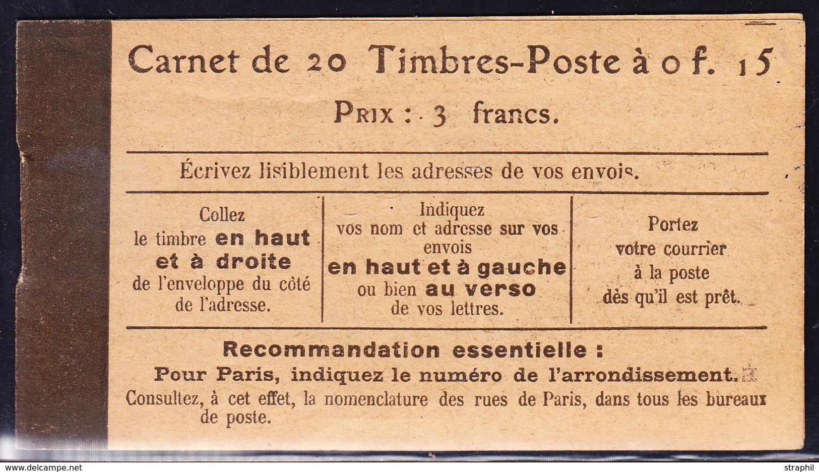 ** BLOCS - SOUVENIRS PAPIER GOMME (BSPG) - ** - N°130 C5 - Carnet De 20 Timbres à 0,15F - TB - Blocs Souvenir