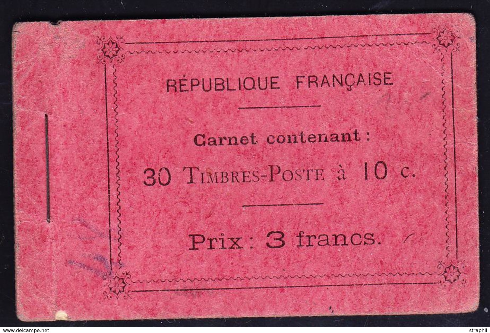 ** CARNETS ANCIENS - ** - N°138 C7 - 10c Rouge - Type II - Carnet Incomplet - 18 Ex Papier X - TB - Other & Unclassified