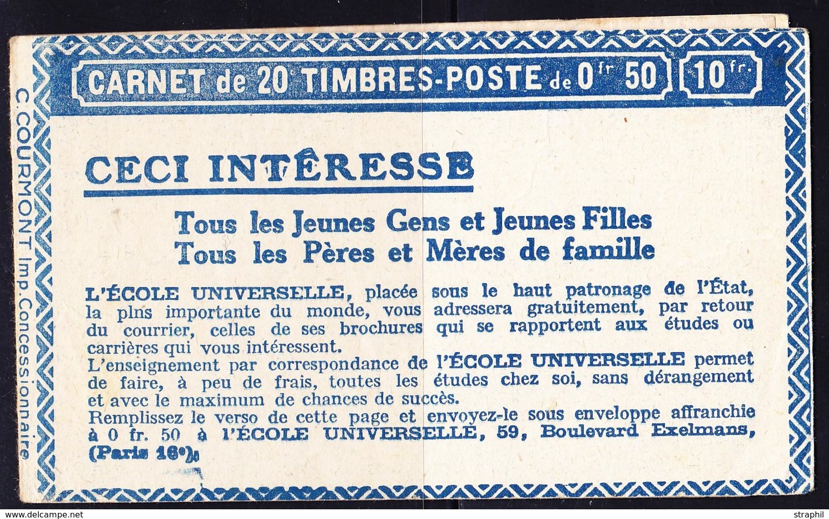 ** CARNETS ANCIENS - ** - N°272 C12 - ND Accidentel. - Adhérence + 1 Bord Latéral Manquant - Série S215 - B/TB - Other & Unclassified