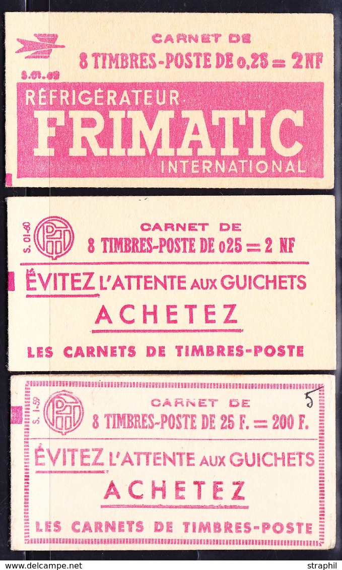 ** CARNETS ANCIENS - ** - N°1011C - C1 - Série S1.59 - 1234 - C1 Série 01.60 - 1263 - C1 Série 01.62 - ( C2v Frimatic) - - Autres & Non Classés