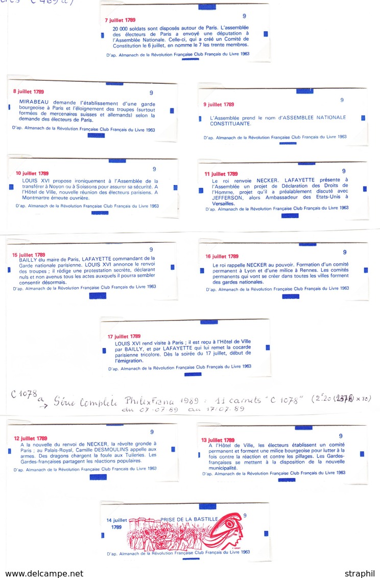 ** CARNETS MODERNES - ** - N°2376 C12A - Série Complète De 11 Carnets Diff. "Philexfrance 89" - TB - Autres & Non Classés