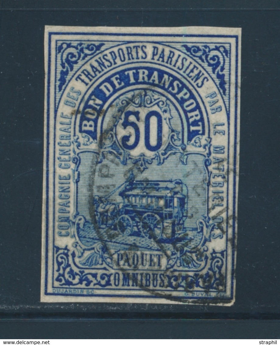 O COL. POSTAUX DE PARIS POUR PARIS (Réf. Maury) - O - Mau N°2 - 50c Bleu - Cie Transports Parisiens - TB - Used