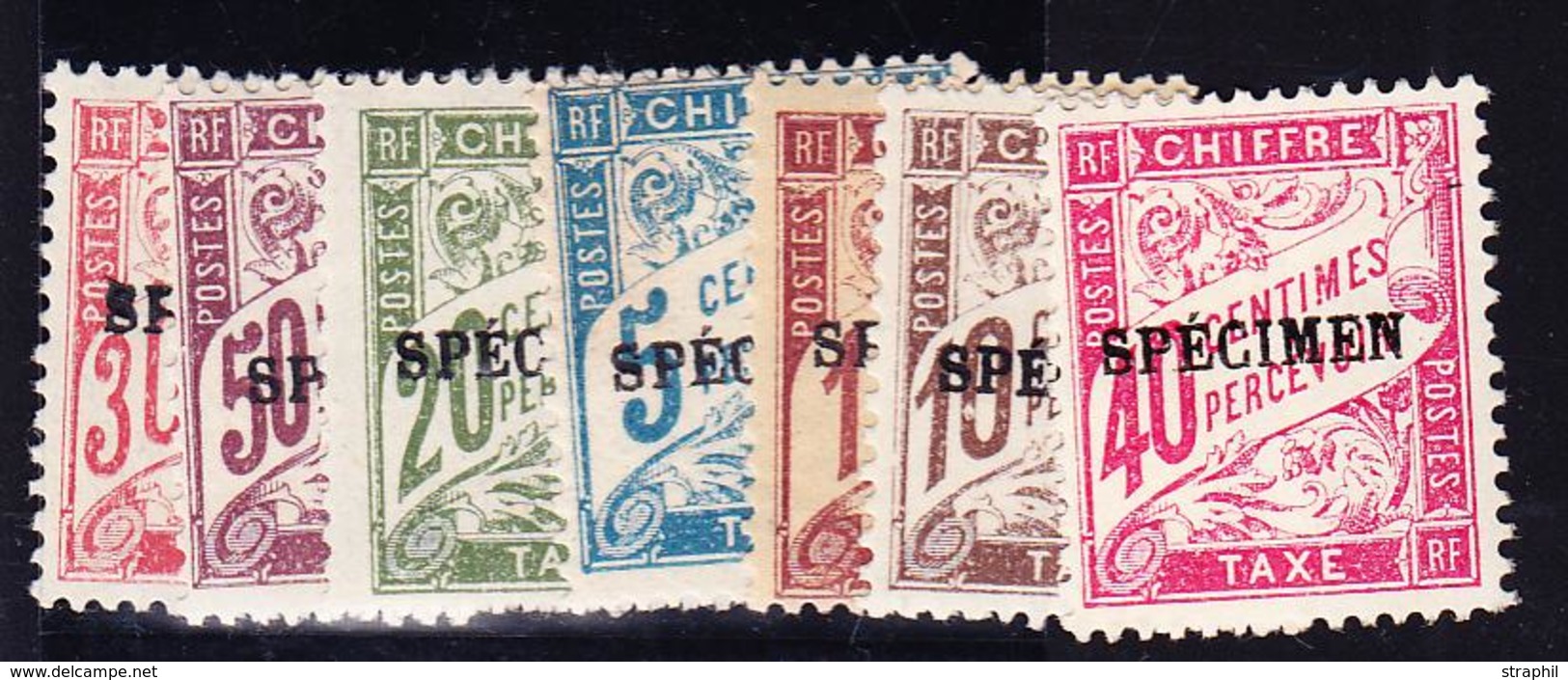 * COURS D'INSTRUCTION - TIMBRES TAXE - * - N°28/29, 31, 33, 35, 37, 40 (N°28 & 40**) - Specimen - TB - Cursussen