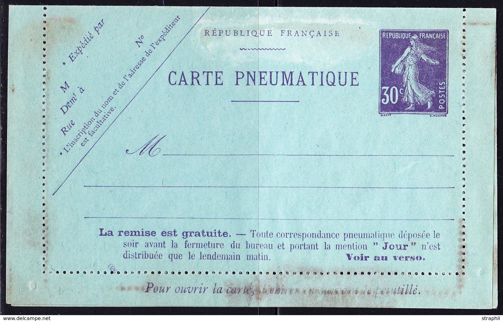 EP/** ENTIERS POSTAUX - EP/** - N°SEC.K3 - 30c Violet N°142 - B/TB - Cartes-lettres