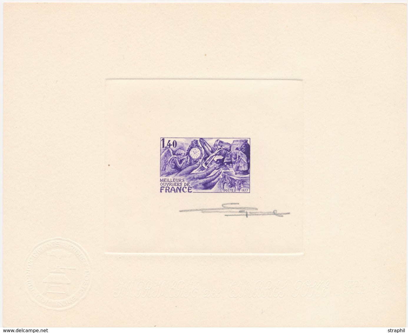 (*) EPREUVE ARTISTE - (*) - N°1952 - Meilleur Ouvrier De France - En Violet - Signé - TB - Artist Proofs