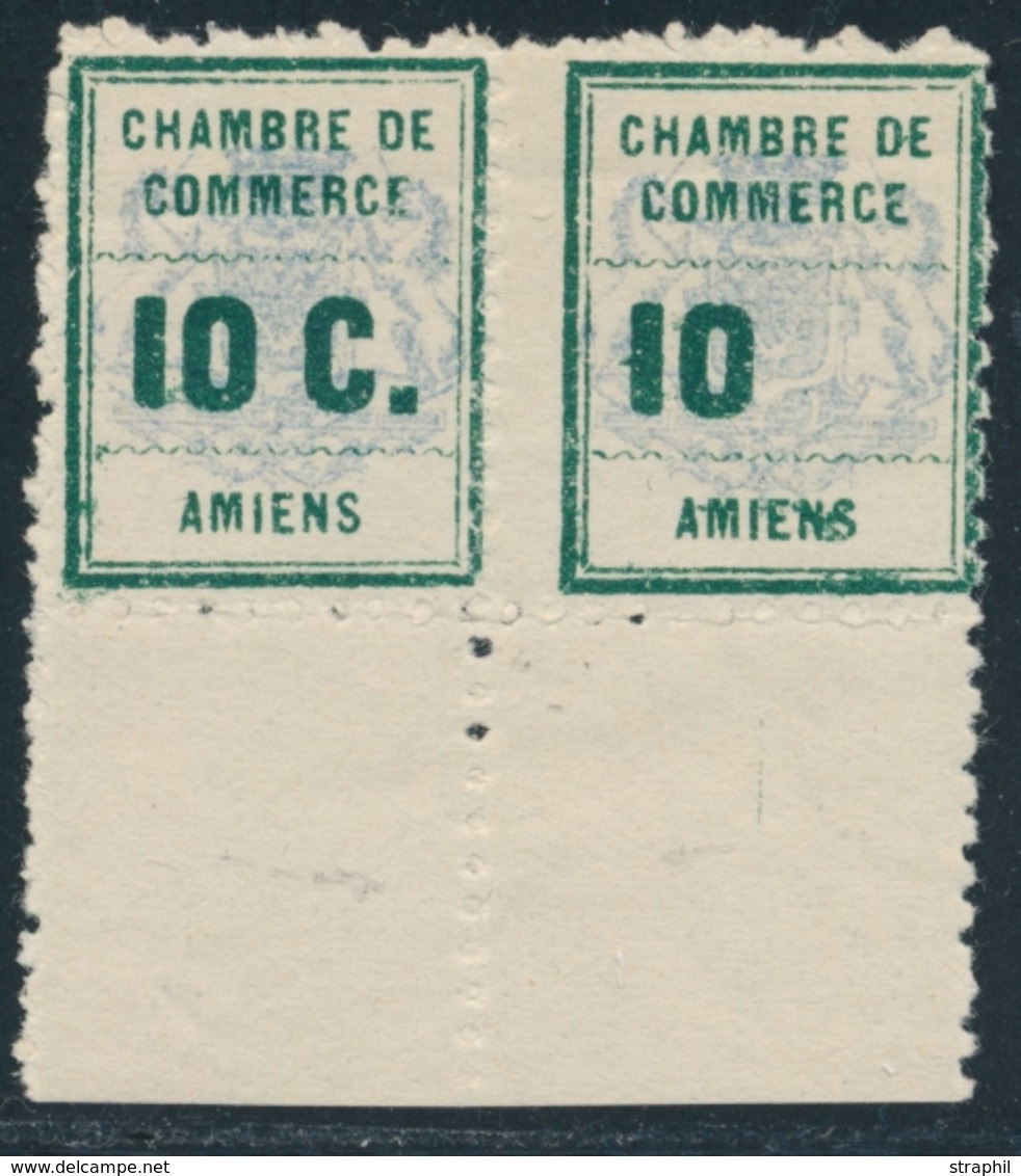 ** TIMBRES DE GREVE - ** - N°1a - Paire - BDF - Dt 1 Ex Sans Le "C" - Pli Horiz. - Autres & Non Classés