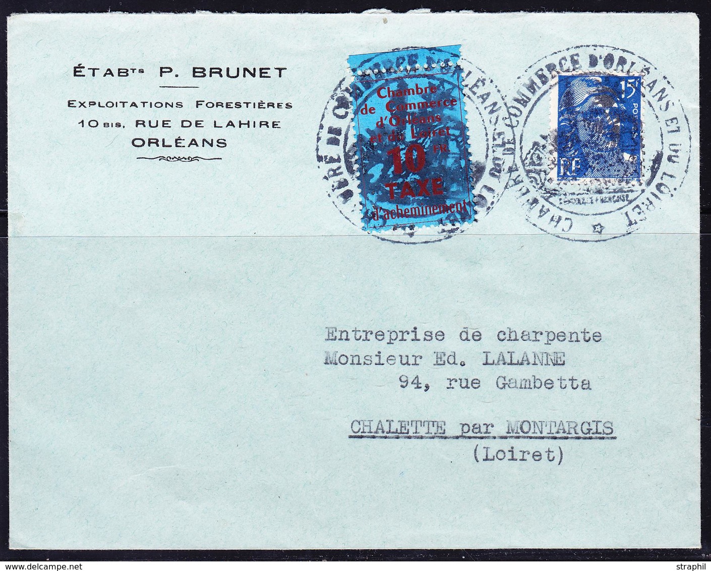 L TIMBRES DE GREVE - L - MAU N°2 - 10F - Orléans - Obl. Gd Cachet Chbre D'Orléans - TB - Other & Unclassified